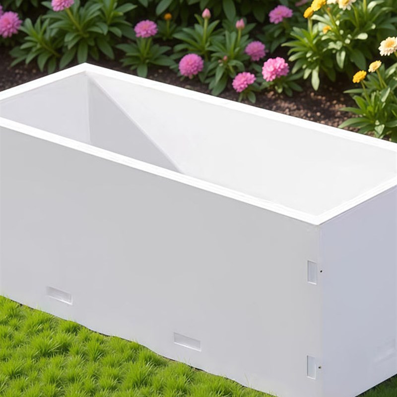 热销长方形花箱户外庭院花盆露台种菜箱别墅绿化市政道路隔断PVC