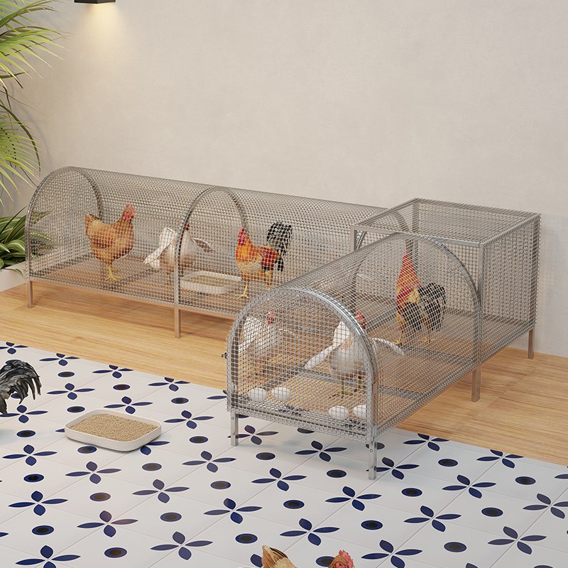 热销跑道鸡笼家用大号特大新型鸡窝防雨小鸡隧道养殖笼加密铁丝网