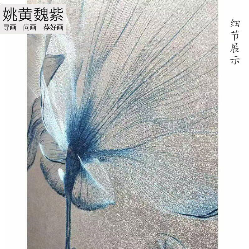 热销餐厅独绣壁布定制现代简单刺绣床背景花朵图片温馨浪漫艺术感