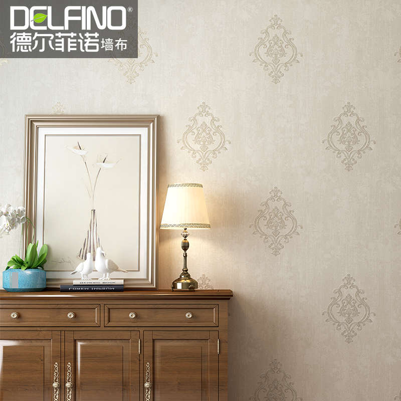 热销欧式高精密无缝提花墙布现代简约家用卧室温馨客厅电视背景墙