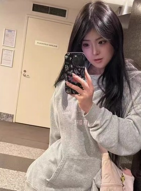 TT WOLVES独家!纯棉380G水洗抓毛女士运动健身宽松连帽卫衣S8