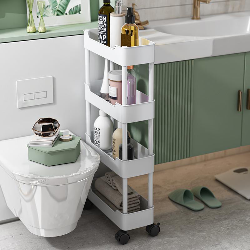 夹缝置物架移动厕所洗手卫生间落地多层浴室窄缝隙小推车收纳之新