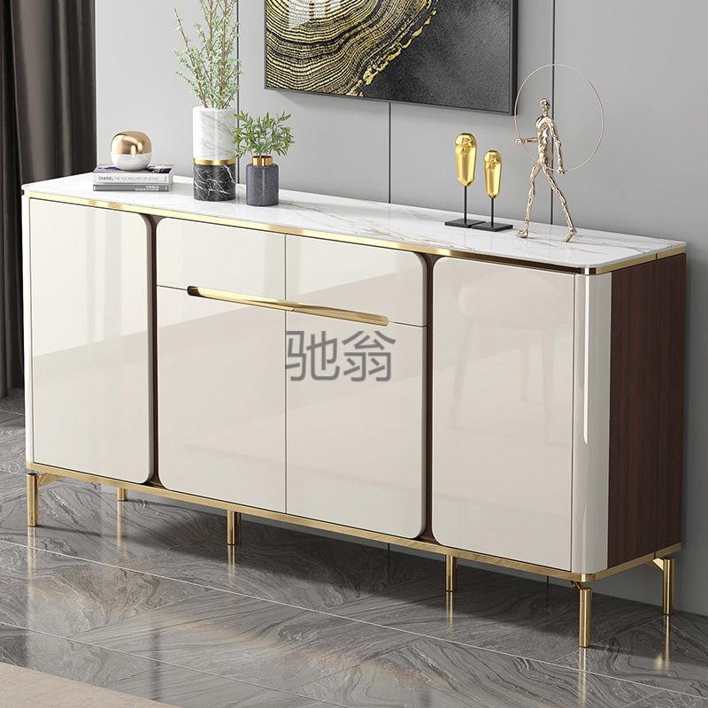 lw0意式轻奢烤漆餐边柜时尚岩板简约家用岩板茶水柜碗柜大容量储