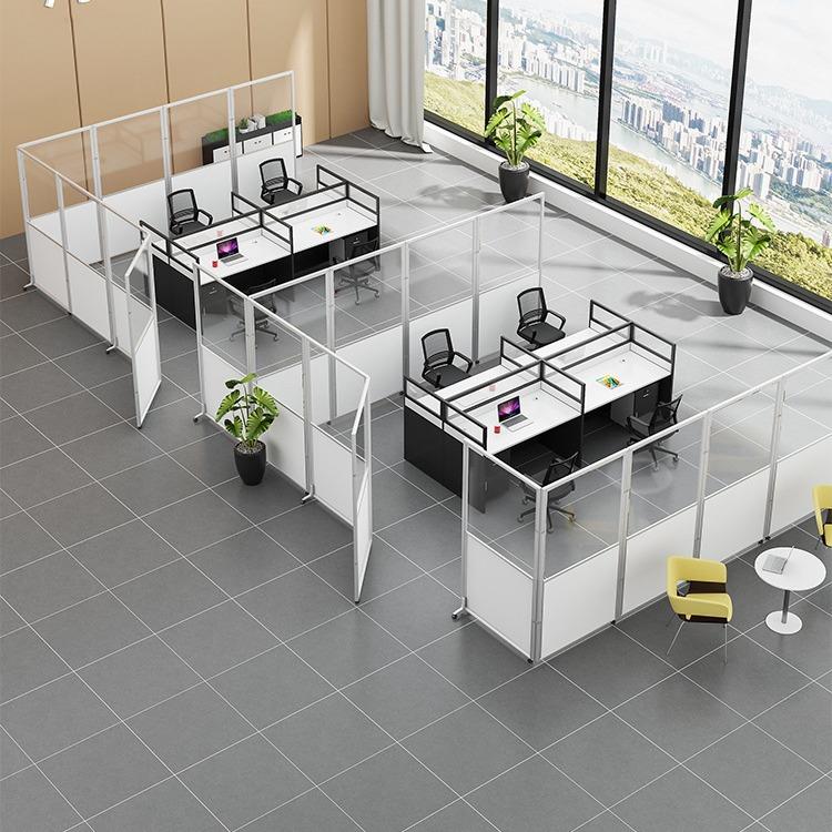 办公室可移动折叠屏风透明亚克力办公隔断墙屏公司工厂车间挡板