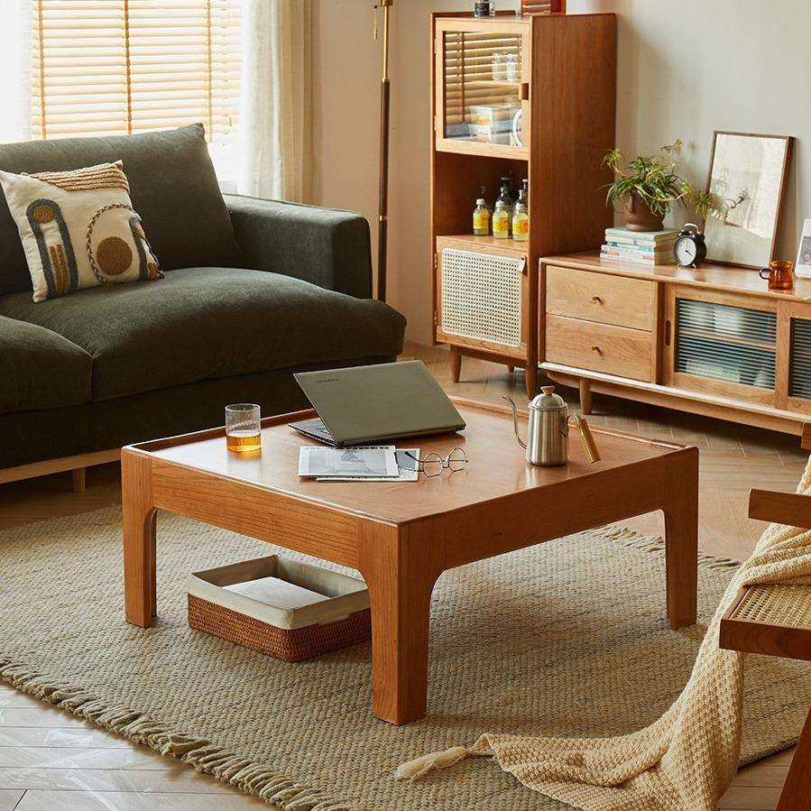 北欧实木茶几樱桃木中古茶几榻榻米矮桌小茶几客厅茶几桌复古方桌,电子元器件市场,其它元器件,淘宝优惠券,粉丝福利购,淘宝优惠卷