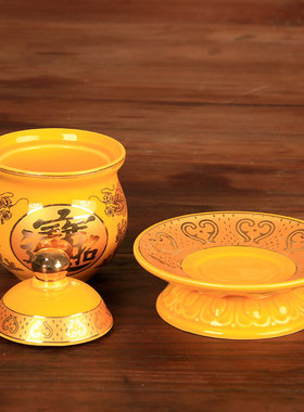 热销文财神 关公专用供水杯 招财进宝供杯 双龙圣水杯 供茶杯陶瓷