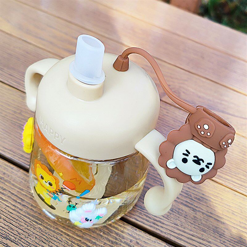 热销儿童吸管水杯刻度杯子宝宝学饮杯1-3岁婴儿家用幼儿园把手喝