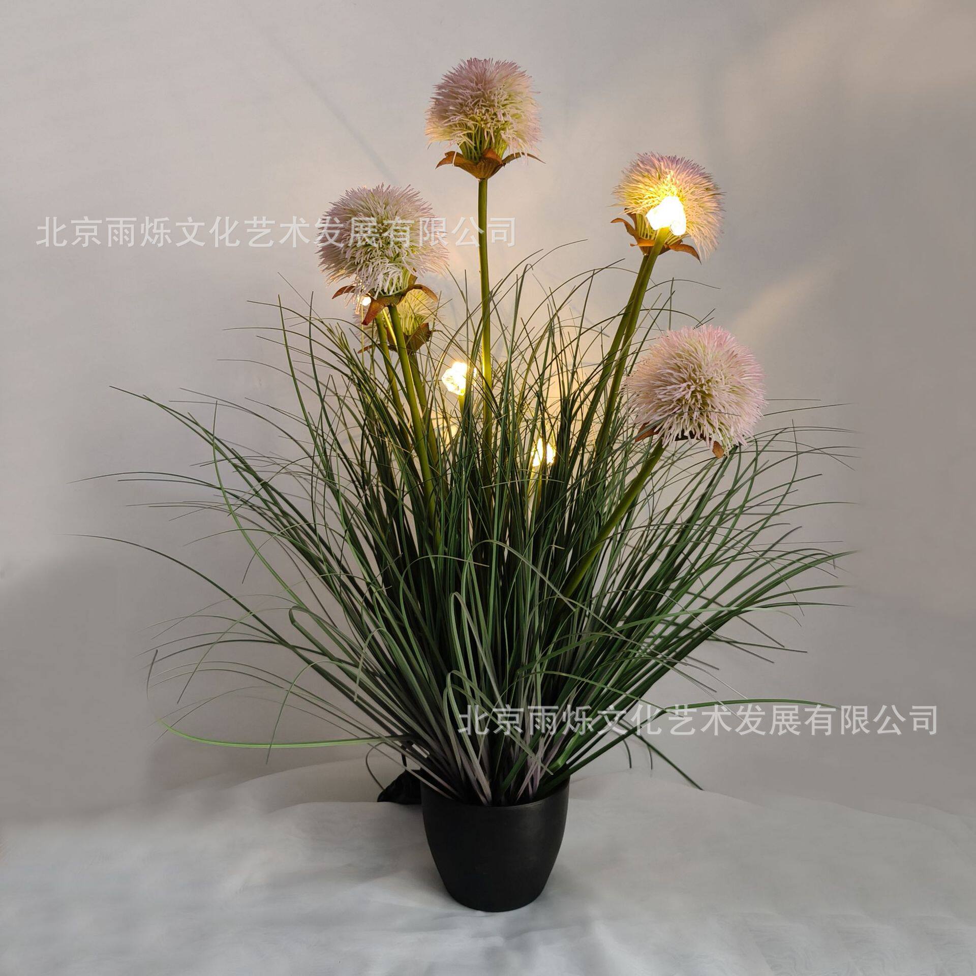 仿真盆景草盆带灯芦苇绿植家居装饰花材狗尾草婚礼婚庆装饰花