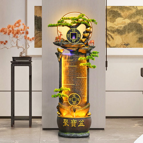 假山流水喷泉循环招财流水摆件
