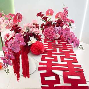 结婚布置卧室婚房仿真花套装装饰床头柜客厅茶几桌花床头花婚礼