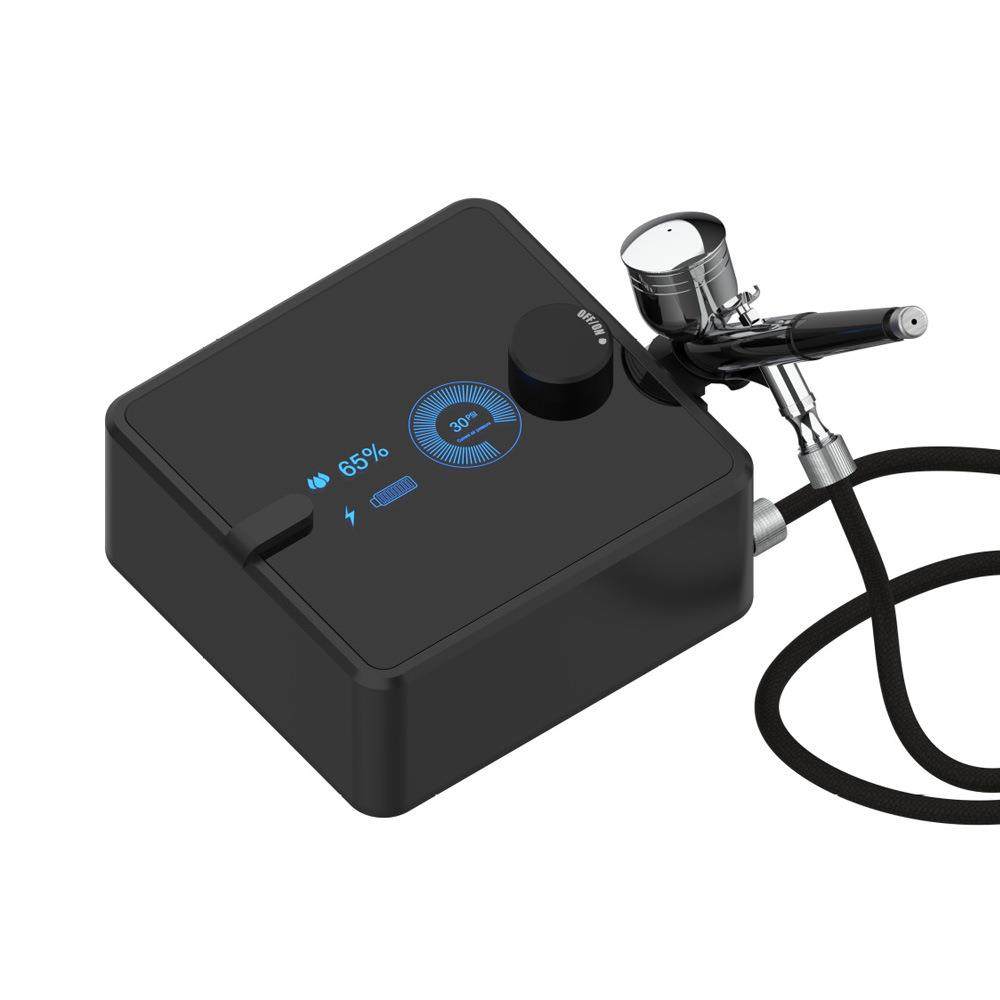 跨境数字显示自动停机模型喷漆彩绘上色喷绘迷你喷笔套装美甲气泵