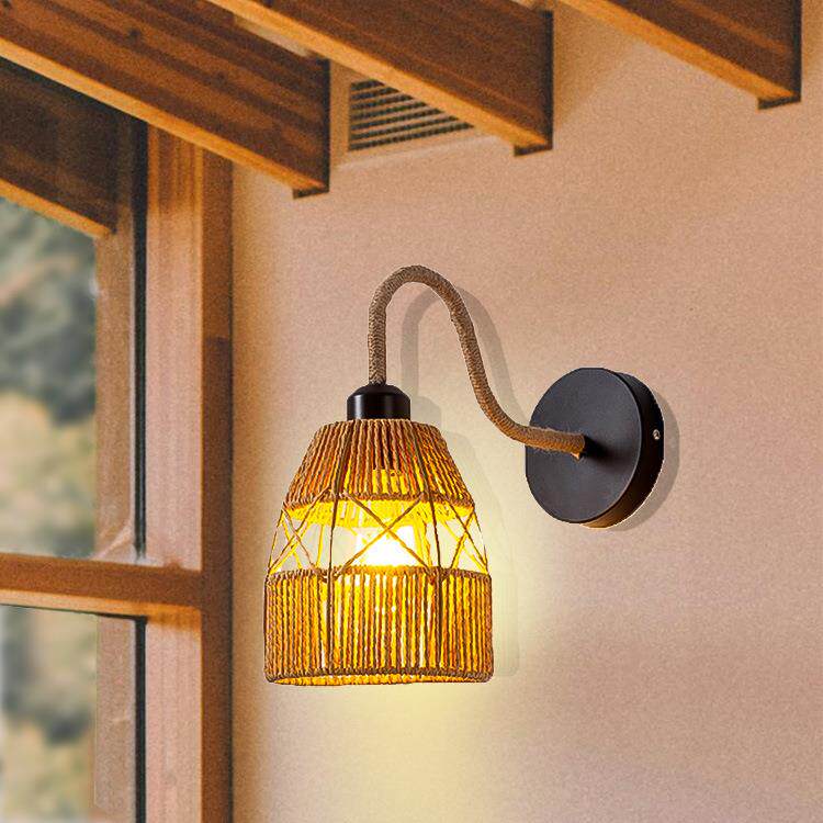 工业风创意麻绳壁灯个性复古餐厅客厅走廊阳台卧室书房装饰单头小