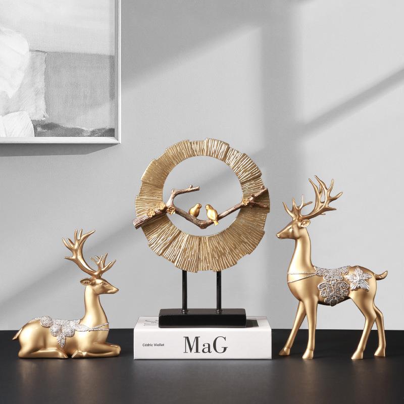 现代轻奢玄关摆件家居客厅电视柜酒柜装饰品欧式创意房间卧室摆设