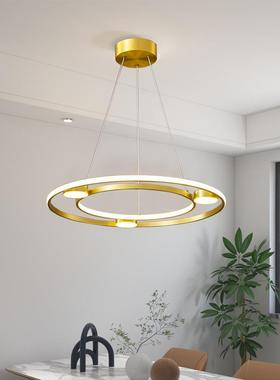 AlM餐厅吊灯现代简约轻奢水晶圆形饭厅灯2024年新款北欧餐桌三头