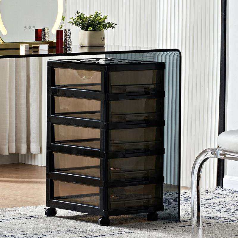 卧室床头办公桌下客厅塑料窄缝夹缝储物柜收纳柜抽屉式置物架多层