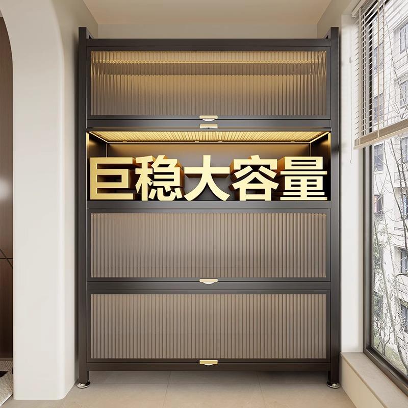 家用钢制书柜带门落地多层书架卧室客厅防尘展示收纳储物柜置物架