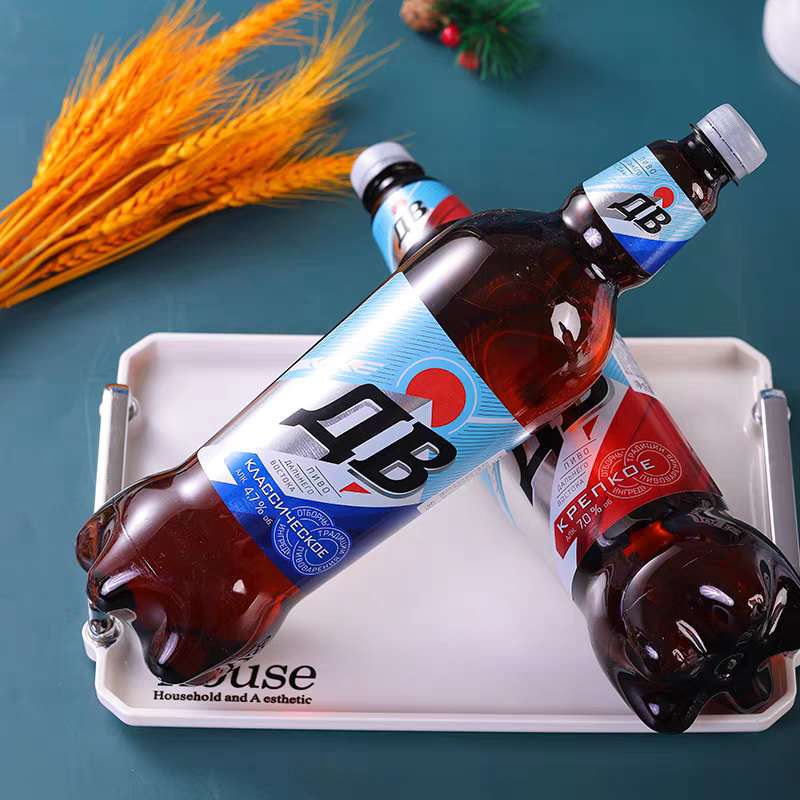 1350ml*3桶俄罗斯原装进口远东烈性高浓麦芽度红AB啤酒