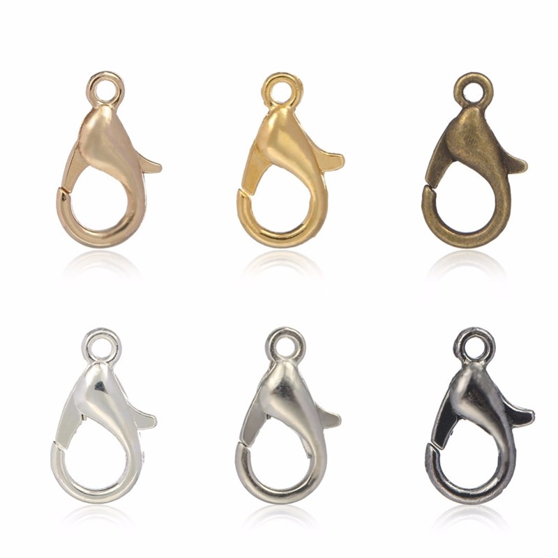50pcs/lot Stainless Steel Lobster Clasp Hooks End Clasps Con