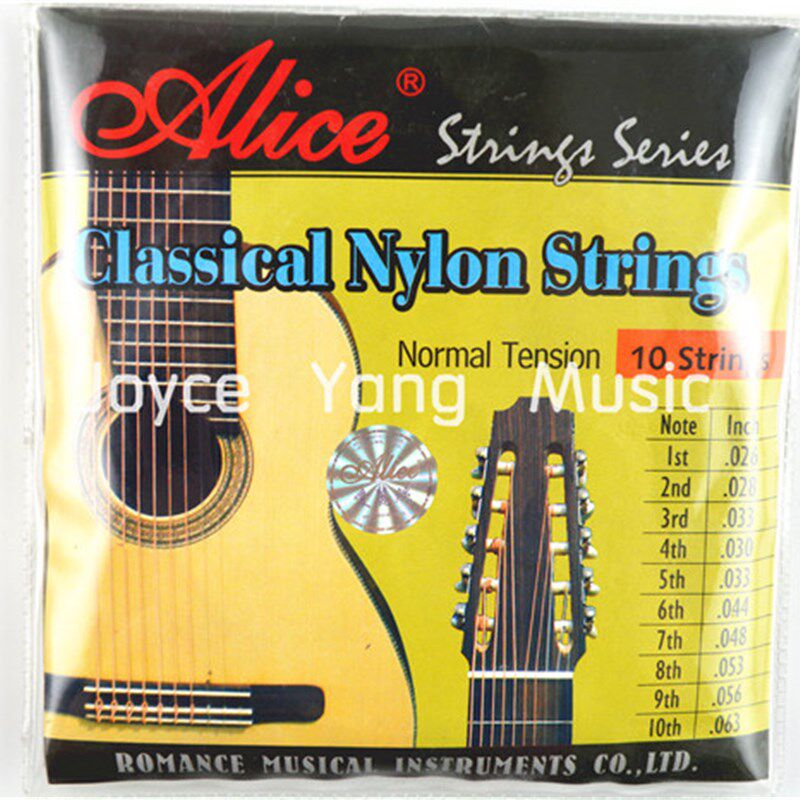 ALICE AC1032 10-String Classical Guitar Strings Clear Nylon