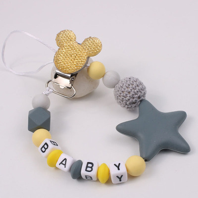 Personalize Name Mouse Head Dummy Clip Pacifier Clips Baby S