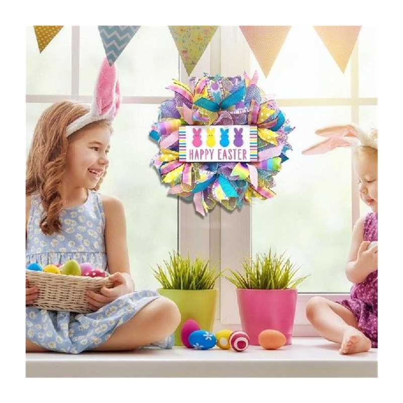 Bunny Wreath Floral Spring Bunny Easter Wreath 18in