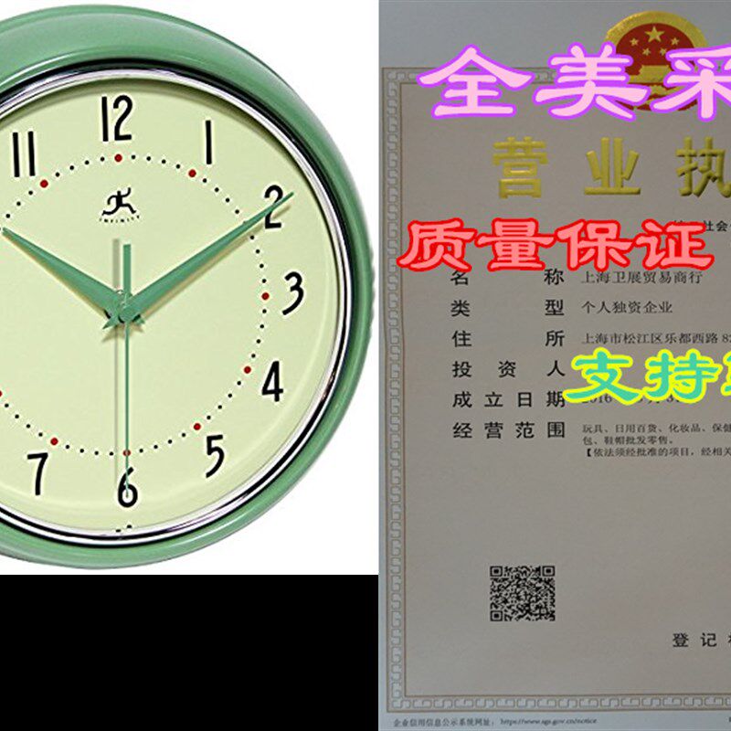 truments Retro 9-1/2-Inch Round Metal Wall Cloc