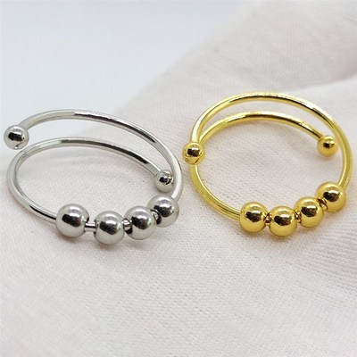 Fashion Fidget Beads Rings for Women Men Rotate Freely Anti