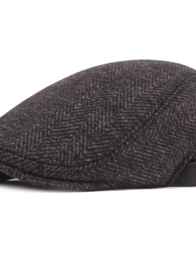 HT2791 Autumn Winter Hat Men Cap Vintage Plaid Ivy Newsboy F