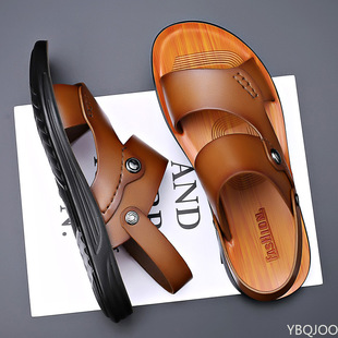sandals for men outdoor leather summer Men Shoes Genuine Le