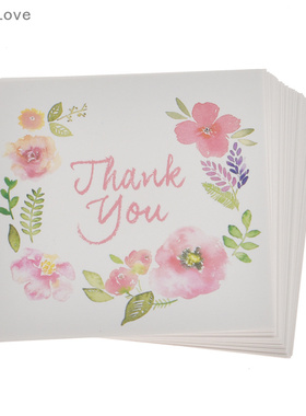 Chzimade 50Pcs THANK YOU Flowers Paper Card Rewards Gift Bou