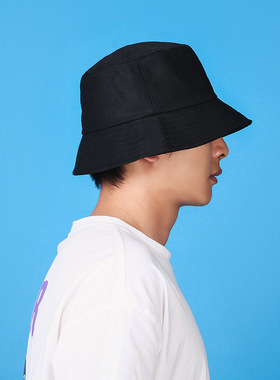 Black White Solid Bucket Hat Unisex Bob Caps Hip Hop Gorros