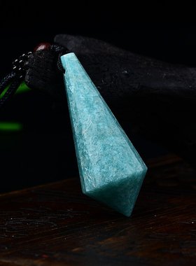 天然天河石原石吊坠单尖12面项坠节日礼物情侣饰品包挂钥匙扣配饰