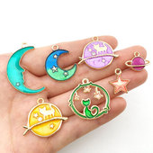 Charms Star 16pcs 48pcs Universe pack sky Metal Moon Enamel
