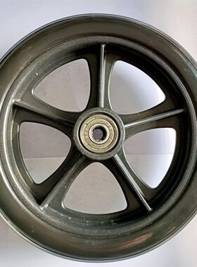 厂家销售8英寸灰色六孔轮毂轮椅实芯轮6英寸五孔PU轮 脚轮万向轮