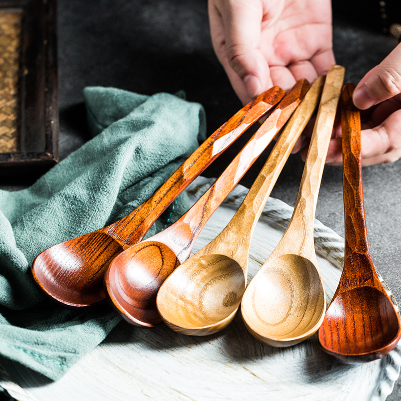 长柄日式龟甲勺木头木质勺子汤勺大号调羹餐具木勺子吃饭用食品级