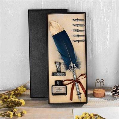 New Vintage Feather Pen Set Birthday Gift Valentines Da