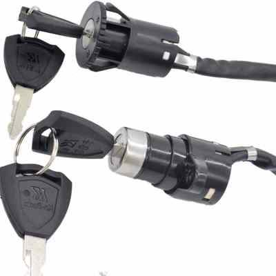 电动车电源锁电子门锁小s头锁大头锁3线铜芯开关锁 卡伯尔配件