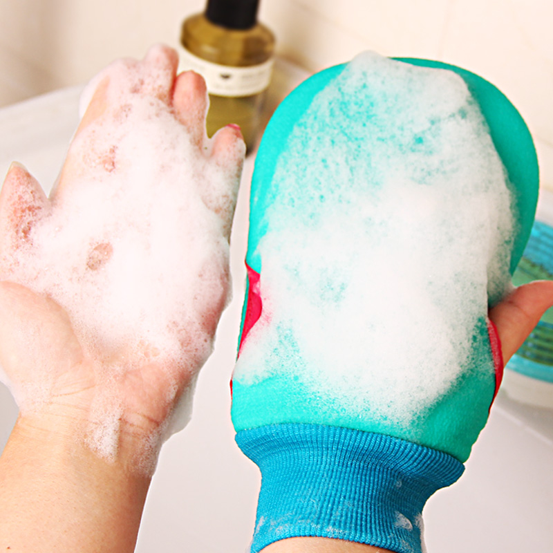 搓澡巾搓澡神器家用女强力搓泥专用无痛後背男粗砂洗澡巾布手套绿