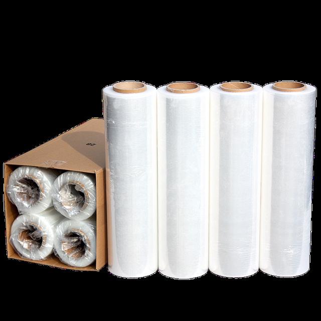 蓝铁缠绕膜50cm打包膜大卷pe拉伸膜透明保护膜工业用塑料保鲜膜