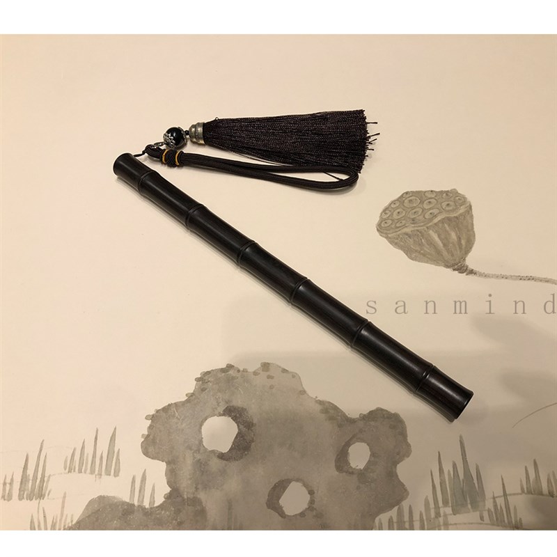 三昧兮 海南沉香 线香 竹节黑檀木香筒 便携装带香插 窖藏沉香
