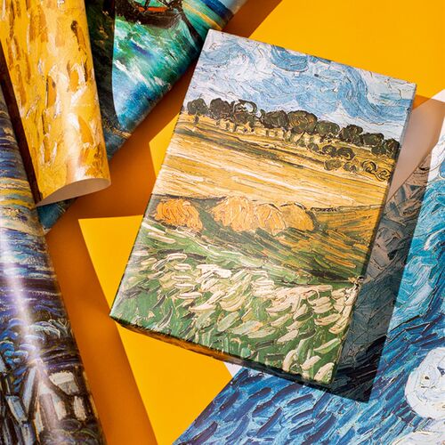 极速ins packaging paper 包装纸 van gogh painting wrapping pa
