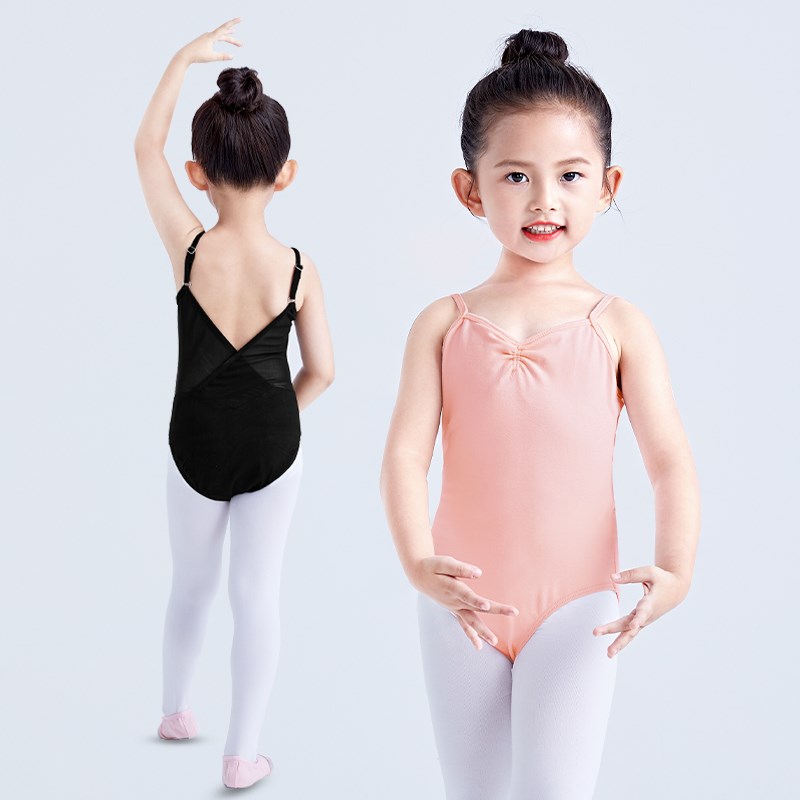 儿童舞蹈服吊带夏季专用芭蕾舞服幼儿连体服体操服女童练功服开档