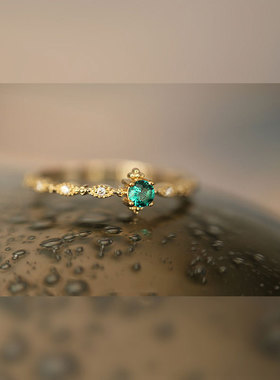 Luxury Emerald Green Cubic Zircon Gold Color 925 Sterling Si