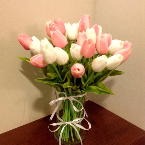 极速5/10pcs Artificial Tulips Flowers Home Garden Decoration
