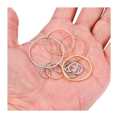 极速20-50pcs Round Diameter 8-40mm Hoops Earring Wires Conne