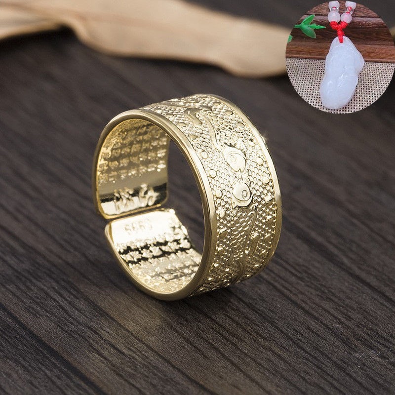 Amulet Sutra Opening Adjustable Ring for women accessories