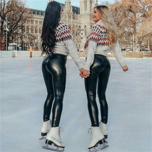 好货S-5XL Plus Size Winter PU Leather Leggings Women  Thicke