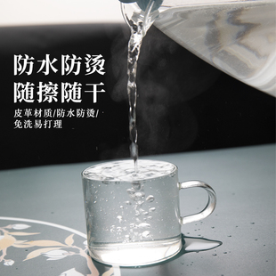 床头柜垫子桌布pvc防水皮革桌垫家用柜子免洗防尘罩盖布 新中式