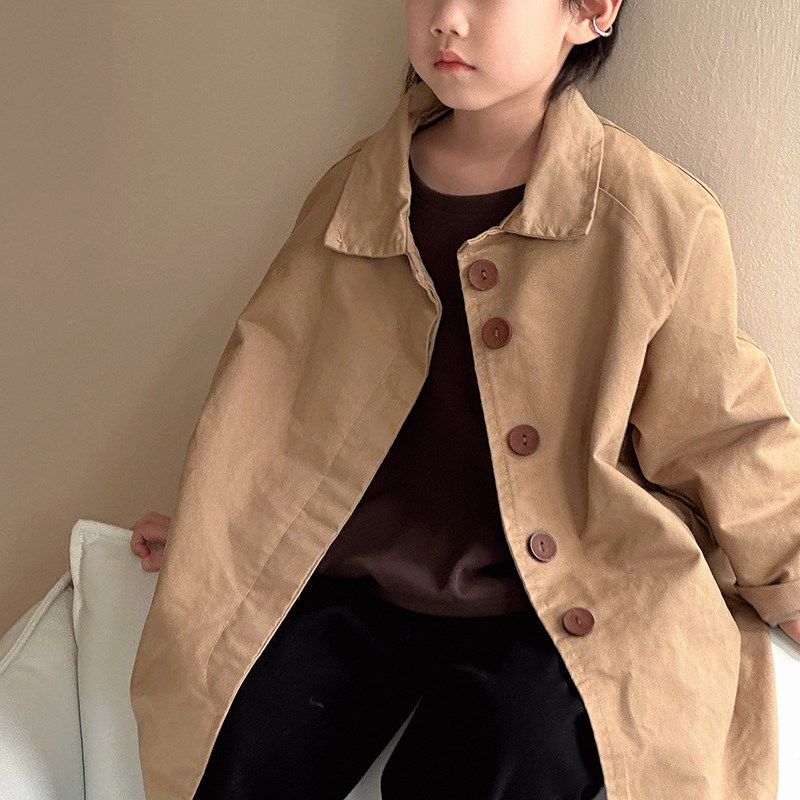 男女童风衣2024春秋儿童中长款休闲外套中小童宝宝洋气英伦风大衣