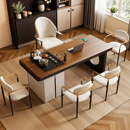 轻奢高级感实木茶桌椅组合